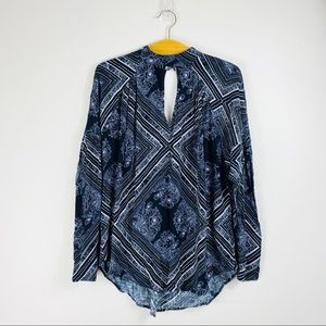 Free People Black Walking On A Dream Floral Cutout Choker XS Tunic